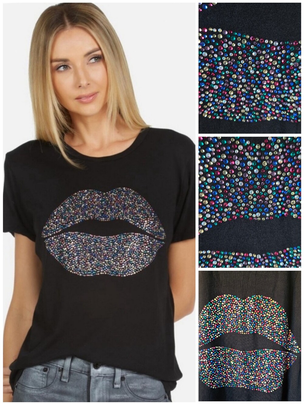 Lauren Moshi Crystal Sprinkle Lip tee